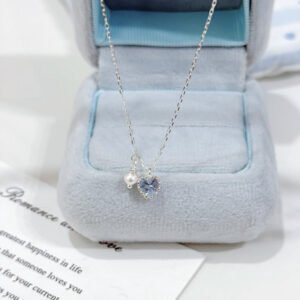S925 Sterling Silver Heart and Pearl Necklace