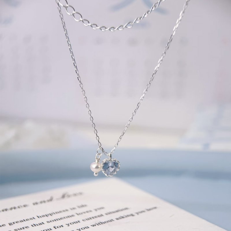 S925 Sterling Silver Heart and Pearl Necklace - Image 6