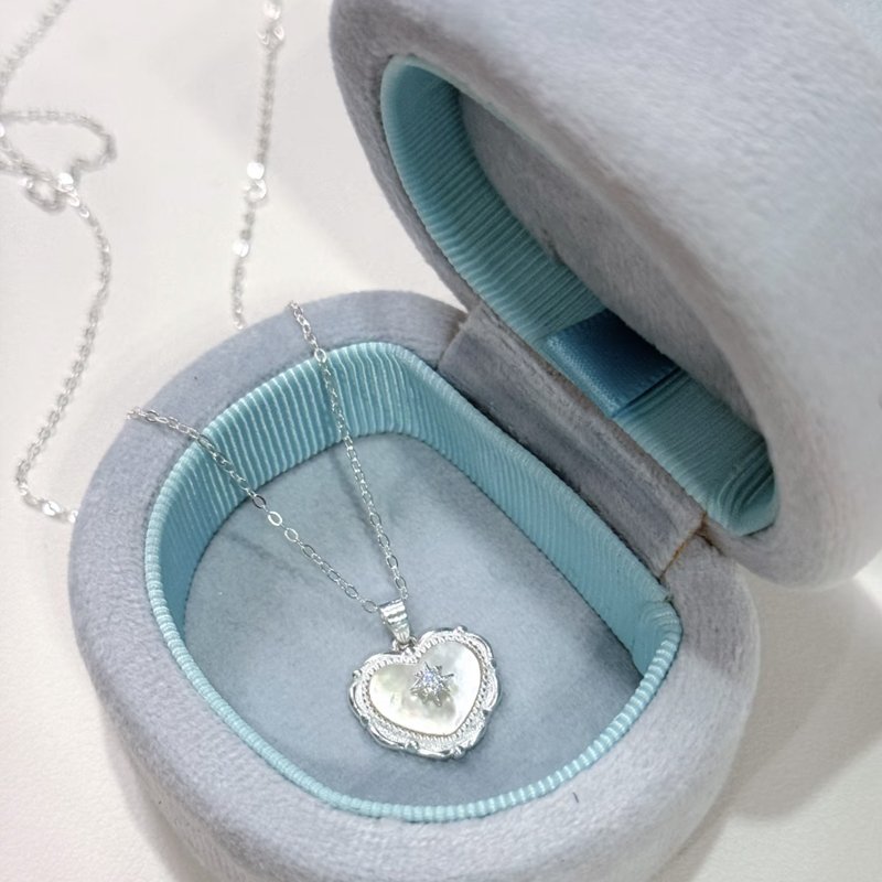S925 Sterling Silver Heart-Shaped Shell Necklace - Image 7