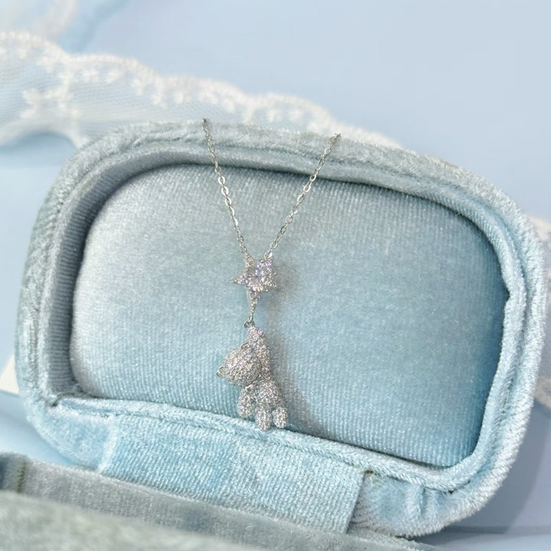 S925 Bear and Star Clavicle Necklace - Image 7