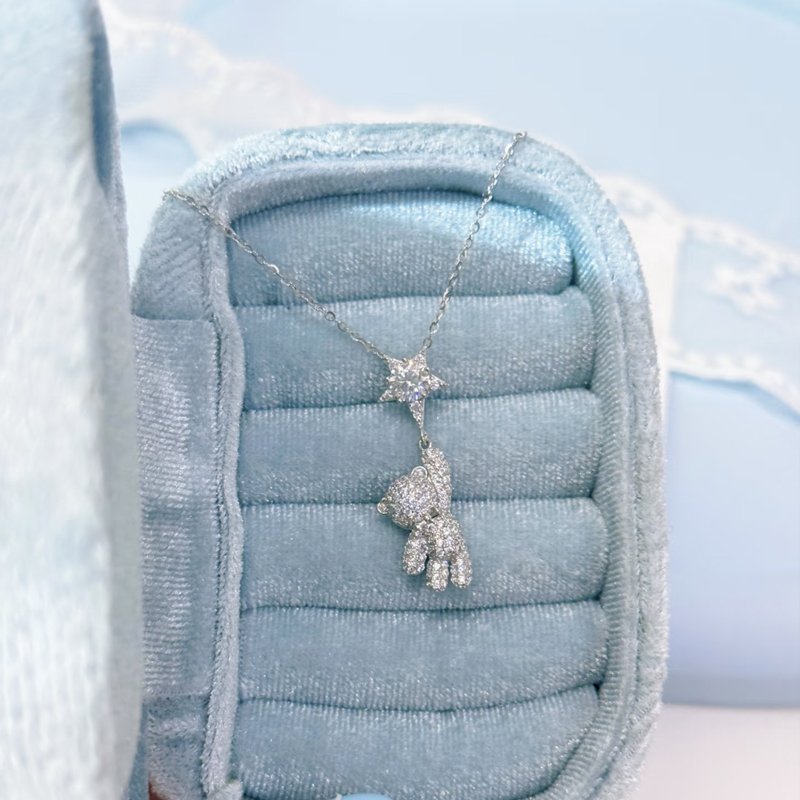 S925 Bear and Star Clavicle Necklace - Image 8